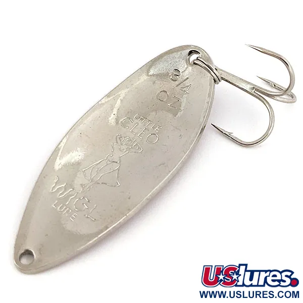 Vintage  Seneca Little Cleo (Hula Girl), 3/4oz Nickel / Red fishing spoon #14294