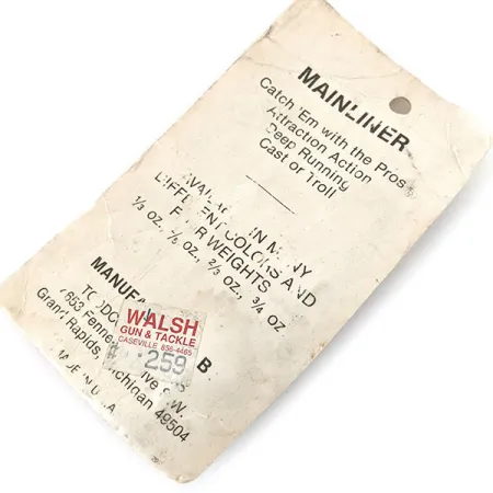 TODDCO Main Liner Glow, 3/4oz White / Yellow / Nickel fishing spoon #14310