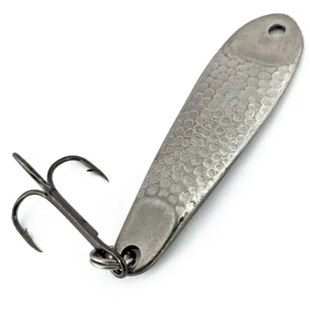 Vintage Hopkins Shorty 75 Jig Lure, 3/4oz Hammered Nickel fishing spoon #15666