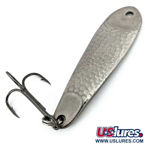 Vintage   Hopkins Shorty 75 Jig Lure, 3/4oz Hammered Nickel fishing spoon #15666