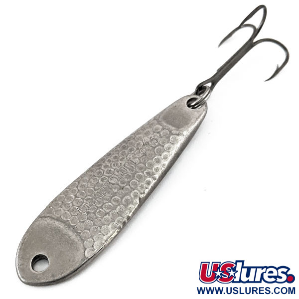 Vintage   Hopkins Shorty 75 Jig Lure, 3/4oz Hammered Nickel fishing spoon #15666