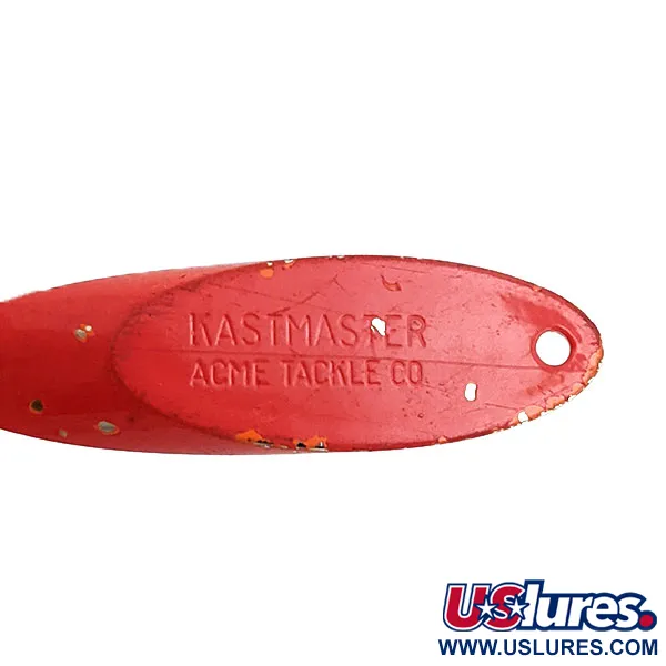 Vintage Acme Kastmaster, 1/2oz Red / Nickel fishing spoon #14317