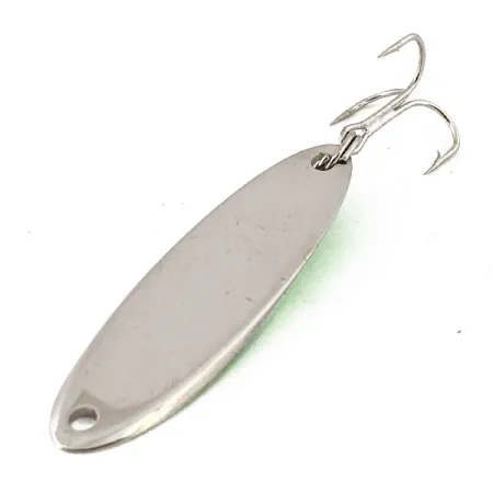 Vintage Acme Kastmaster UV, 3/8oz Nickel / Green fishing spoon #16279
