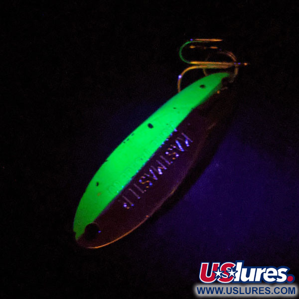 Vintage  Acme Kastmaster UV, 3/8oz Nickel / Green fishing spoon #14322