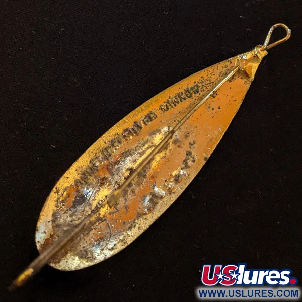 Vintage   Weedless Johnson Silver Minnow, 2/5oz Gold fishing spoon #14324