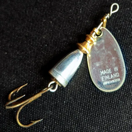Vintage Blue Fox Vibrax 1, 1/8oz Silver spinning lure #14328