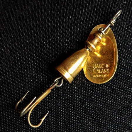 Vintage Blue Fox Vibrax 1, 1/8oz Gold spinning lure #14329