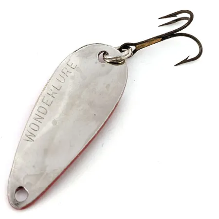 Vintage Acme Wonderlure, 1/4oz Red / White / Nickel fishing spoon #14451