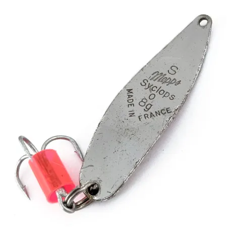 Vintage Mepps Syclops 0, 1/4oz Silver / Pink fishing spoon #14350