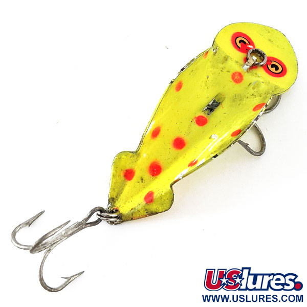 Vintage   Buck Perry spoonplug UV, 1/3oz Fluorescent Yellow / Red fishing lure #14400