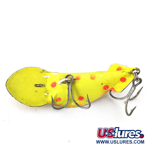 Vintage   Buck Perry spoonplug UV, 1/3oz Fluorescent Yellow / Red fishing lure #14400