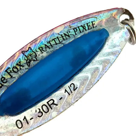 Vintage Blue Fox Rattlin Pixee, 1/2oz Rainbow Trout / Blue fishing spoon #14496