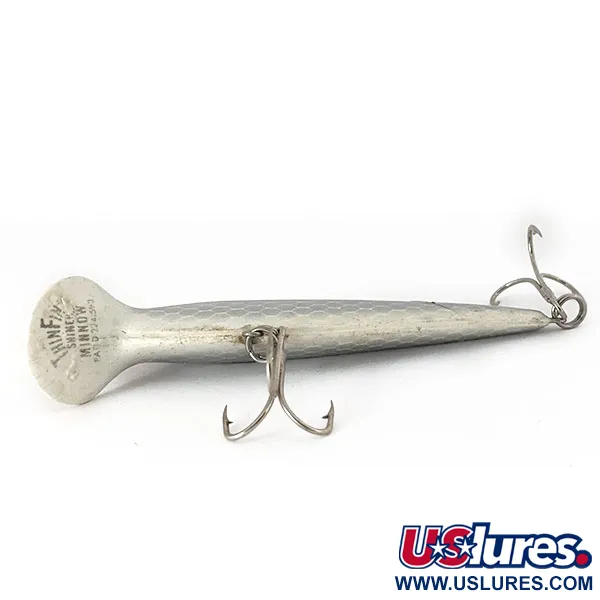 Vintage ​Storm Thin Fin Shiner Minnow , 1/4oz Silver fishing lure #14516
