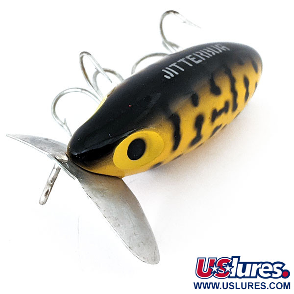 Vintage   ​Fred Arbogast Jitterbug , 1/2oz Tiger fishing lure #14524