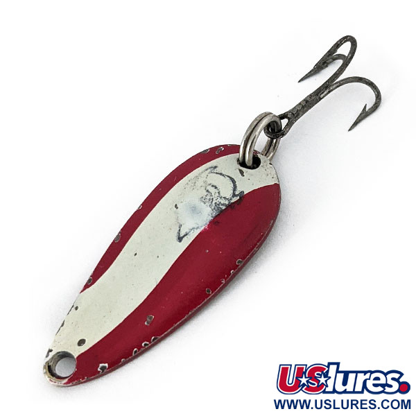 Vintage Eppinger Dardevle Midget, 3/16oz Red / White / Nickel fishing spoon  #14554