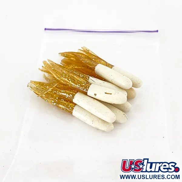 Creme Mini Tail soft bait 9pcs, Gold / White fishing #14575