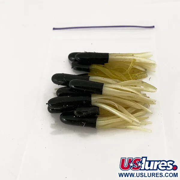 Creme Mini Tail soft bait 10pcs, White / Black fishing #14577