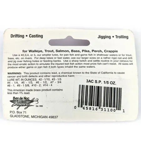 Bay de Noc Swedish pimple #3, 3/16oz Hammered Copper fishing spoon #14591