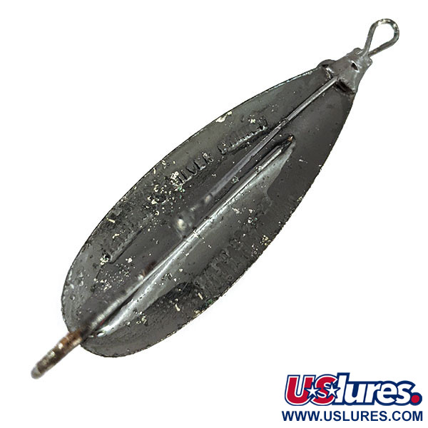 Vintage Weedless Johnson Silver Minnow, 1/3oz Black fishing spoon #14601