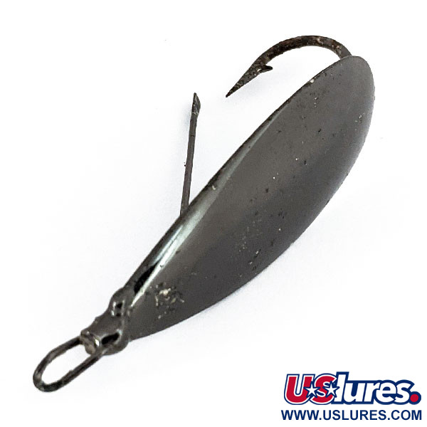 Vintage Weedless Johnson Silver Minnow, 1/3oz Black fishing spoon