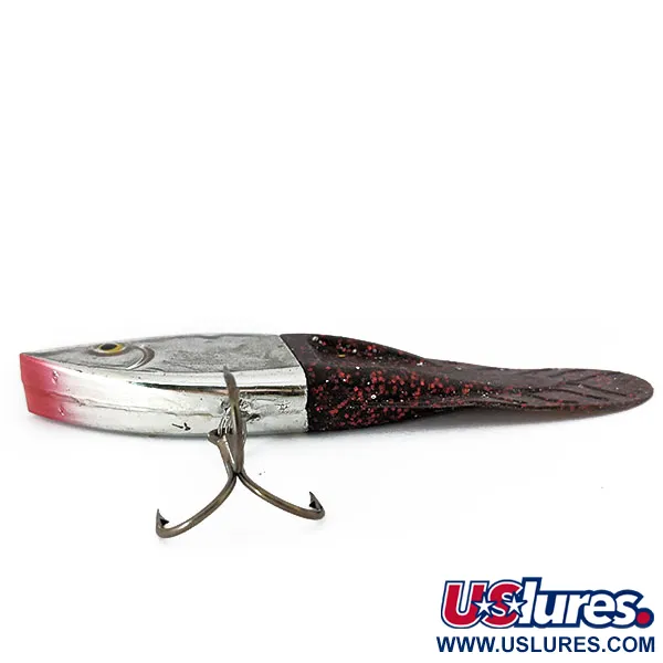 Vintage Berkley PowerBait Power Rattle, 2/3oz Silver / Red Glitter fishing lure #14609