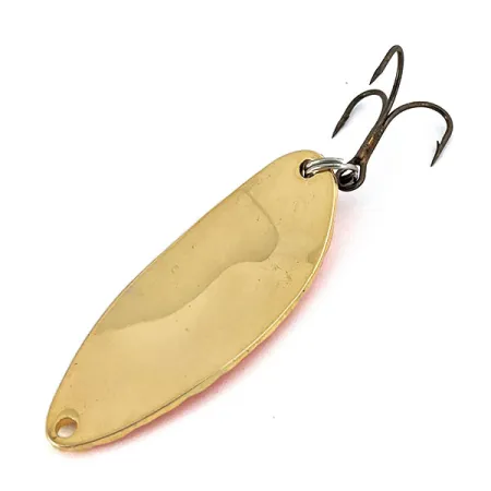 Vintage Acme Little Cleo bubbles , 2/5oz Gold / Orange fishing spoon #14610