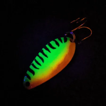 Vintage Acme Little Cleo, 1/4oz Fire Tiger fishing spoon #14611