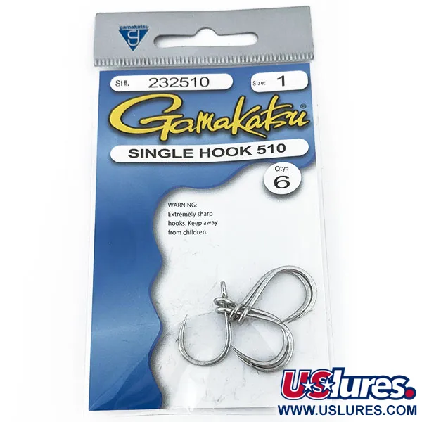 Gamakatsu #1 Hooks, Silver fishing #14668