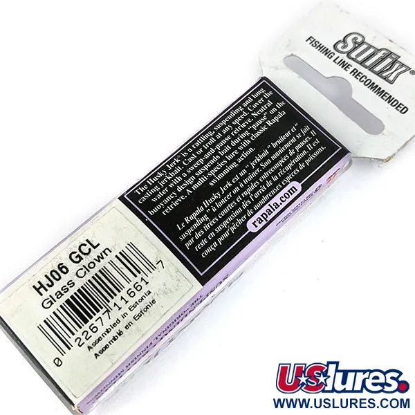 Rapala Husky Jerk 6, 3/32oz Glass Clown fishing lure #14677