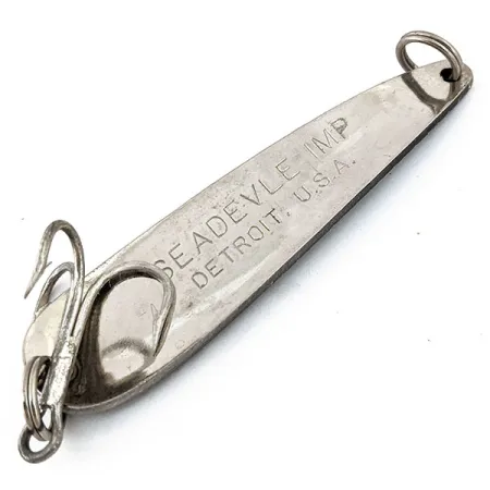 Vintage Eppinger Dardevle Seadevle Imp, 1oz Gray / Nickel fishing spoon #14683