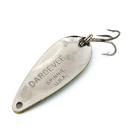 Vintage Eppinger Dardevle Spinnie, 1/3oz Frog / Nickel fishing spoon #14685
