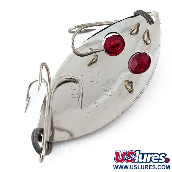 Vintage  Eppinger Red Eye Wiggler, 1/2oz Nickel / Red Eyes fishing spoon #14699