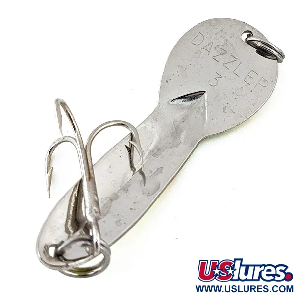 Vintage  Acme Dazzler #3 UV, 3/5oz Yellow / Red / Nickel fishing spoon #14700