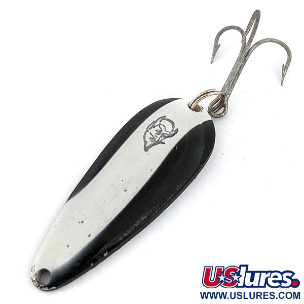 Vintage  Eppinger Dardevle Bass Rok't Imp, 3/4oz Black / White / Nickel fishing spoon #14701