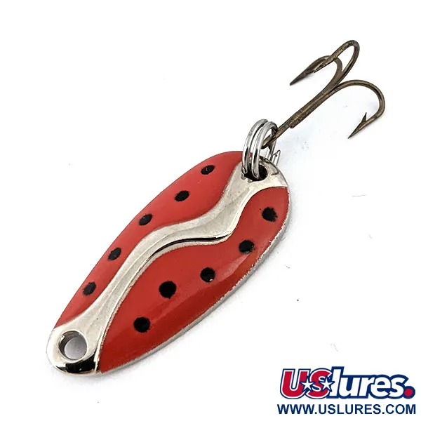 Vintage  Acme Kamlooper Junior, 1/4oz Red / Black / Nickel fishing spoon #14703