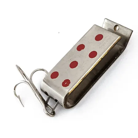 Vintage ​Jake's Lures Lil Jake , 1/3oz Nickel / Red fishing spoon #15872