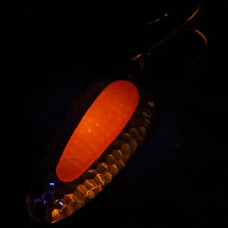 Vintage Nebco Pixee , 3/4oz Hammered Gold / Pink fishing spoon #14706