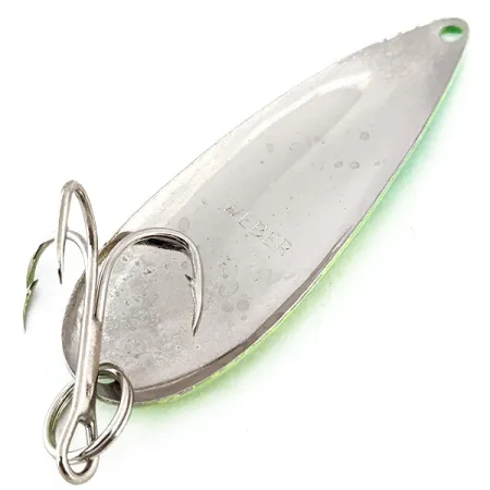 Vintage Weber UV, 1/2oz Chartreuse / Nickel fishing spoon #14750