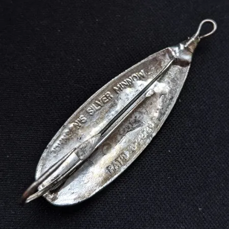 Vintage Weedless Johnson Silver Minnow, 3/16oz Silver fishing spoon #14753