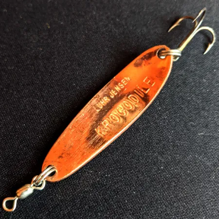 Vintage Luhr Jensen Krocodile #3, 1/3oz Hammered Copper fishing spoon #14755