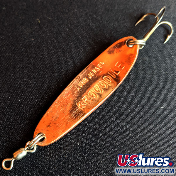 Vintage  Luhr Jensen Krocodile #3, 1/3oz Hammered Copper fishing spoon #14755
