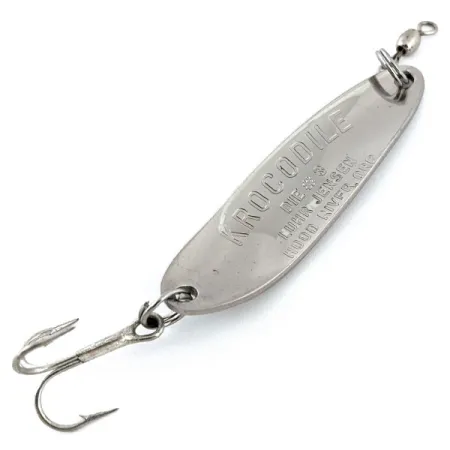 Vintage Luhr Jensen Krocodile #3, 1/3oz Nickel fishing spoon #15715