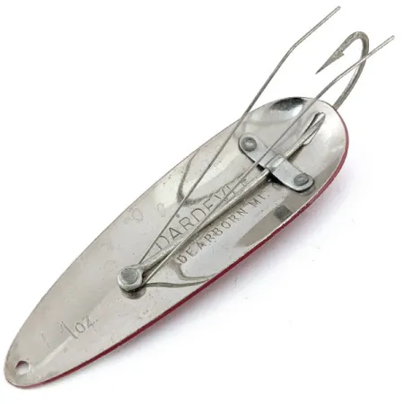 Vintage Eppinger Weedless Dardevle, 1oz Red / White / Nickel fishing spoon #14758