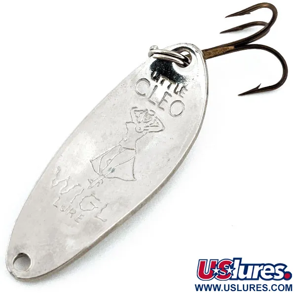Vintage  Seneca Little Cleo (Hula Girl), 1/3oz Nickel fishing spoon #14763