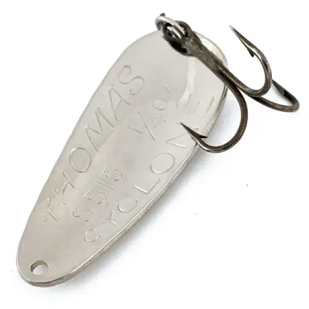 Vintage Thomas Cyclone, 1/4oz Silver fishing spoon #14770