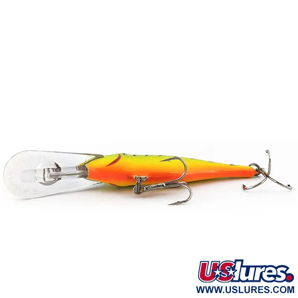 Vintage   Rapala Shad Rap Deep Runner 09, 3/5oz Fire Tiger fishing lure #16214