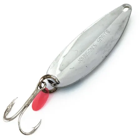 Vintage Johnson Sprite, 3/5oz Nickel / Blue / Green fishing spoon #14811