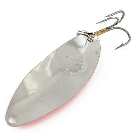 Vintage Seneca Little Cleo (Hula Girl) trolling spoon , 3/16oz Nickel / Orange fishing spoon #14827