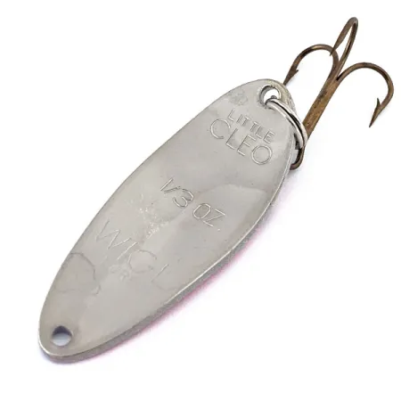 Vintage Acme Little Cleo, 1/3oz Rainbow Trout / Nickel fishing spoon #14836