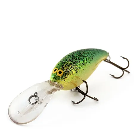 Vintage Norman DD14, 3/5oz Yellow / Green fishing lure #14859